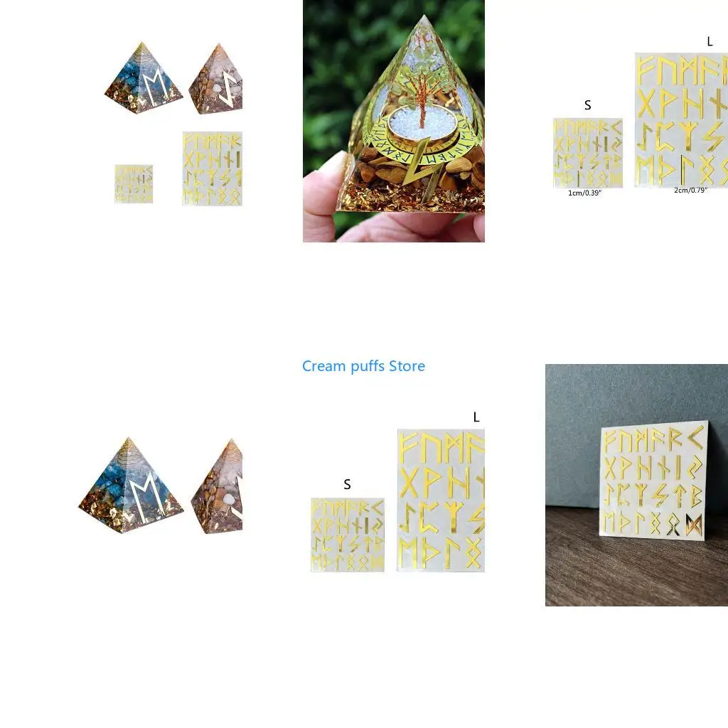 50LE Gold Luen Letter Stickers Adhesive Gold Metal Sheet Decorative Stickers
