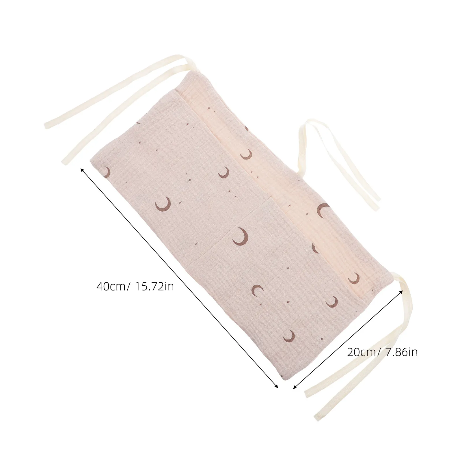 Bedside Hanging Bag 2 Pockets Crib and Stroller Organizer Double Layer Cotton Space Utilization