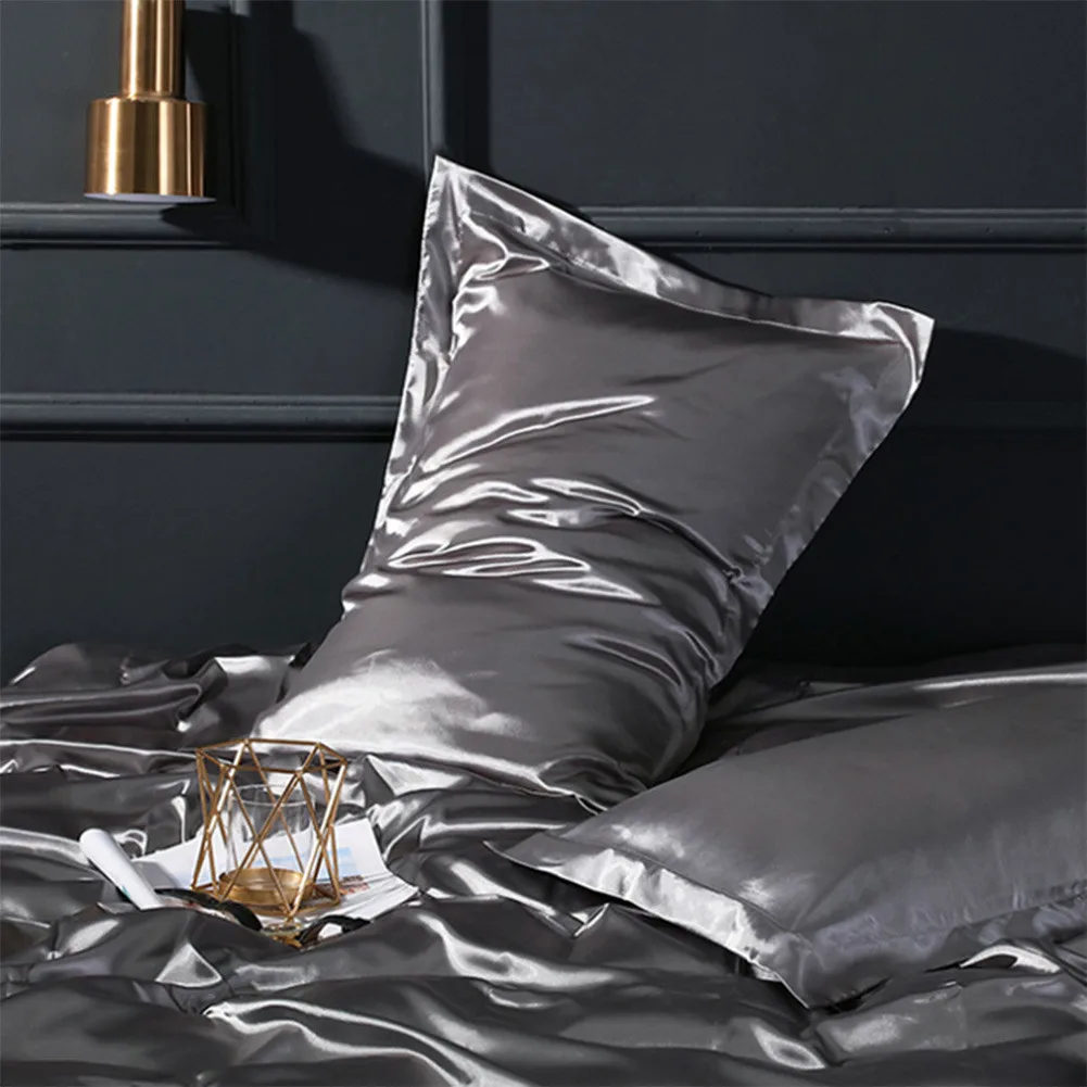 Luxury Imitation Silk Fabric Pillowcase Satin Soft Two-sided Silky Pillow Case High-end Skin Beauty Smooth Pillow Cover