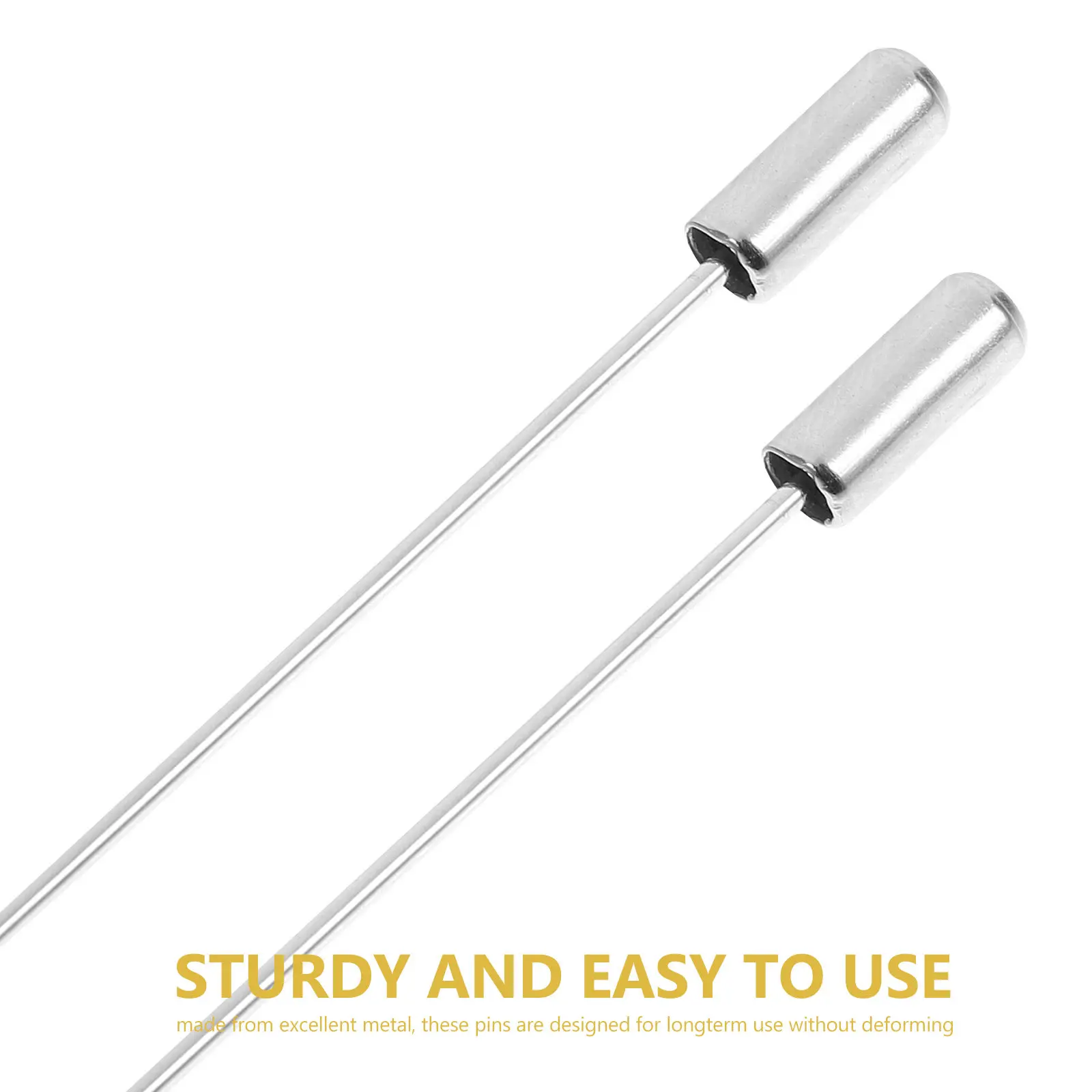 20Pcs Metal Stick Pins Elegant Long Needle Stopper Ends for Tie Hat Scarf Suit Lapel Uniform Shirt Skirt Shawl DIY Crafts Safety