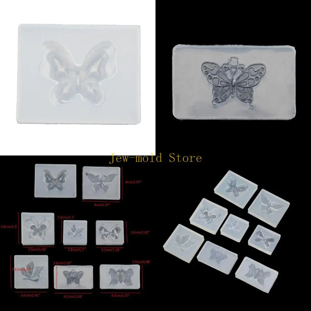 

C71B 8 шт. глянцевое ожерелье в форме бабочки силиконовые формы для эпоксидной смолы DIY орнамент