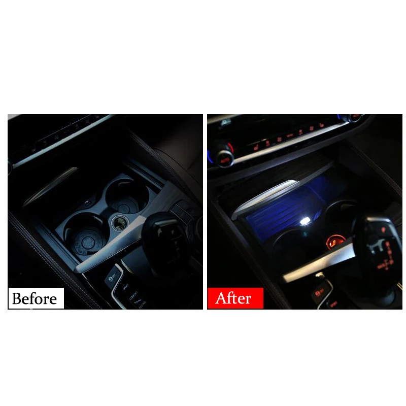 For Toyota Crown Corolla Camry RAV4 Yaris Hilux Prius Highlander Vios Car Styling Cup Holder Storage Box Light USB Decorative