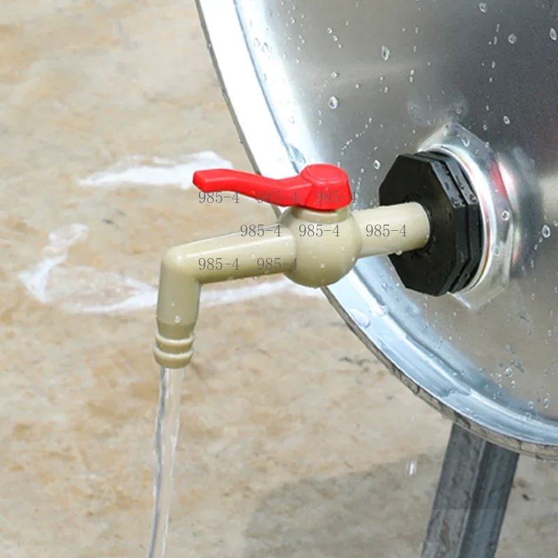 200L Drum Tap with Cross Lid, Large Flow Plastic Barrel Faucet Valve, Leak-Proof Discharge Spout for Oil Chemical Drum