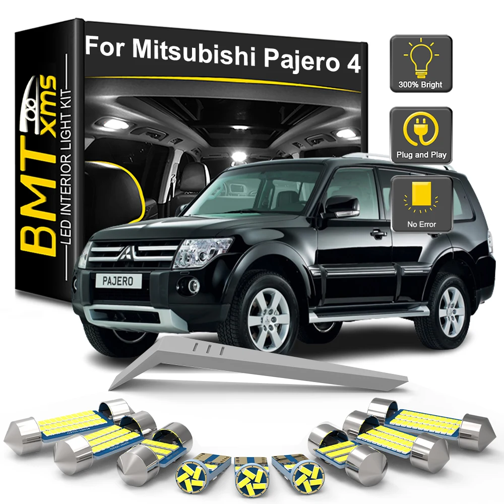 BMTxms 15Pcs For Mitsubishi Pajero Montero Shogun 4 MK4 V93 V97 V98 2007-2021 2022 2023 2024 Car LED Interior Light Bulb Kit