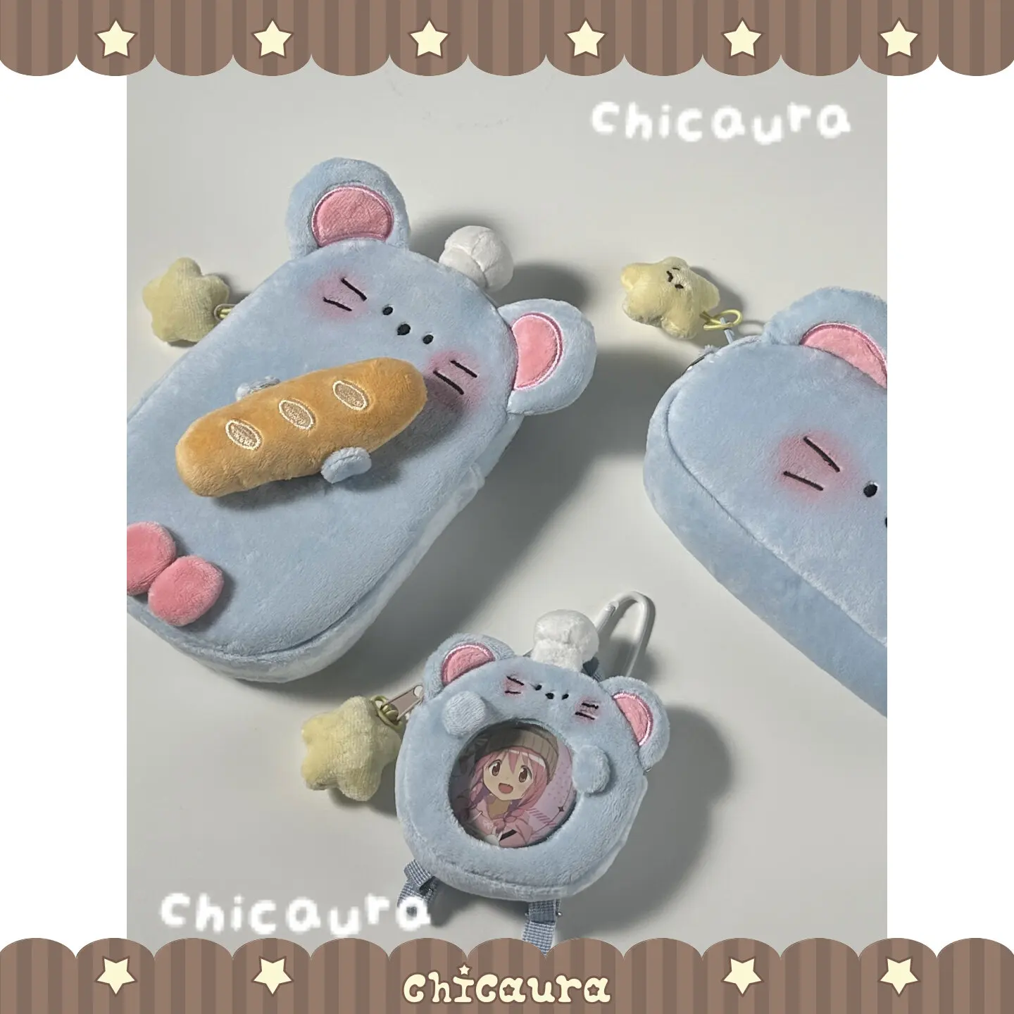 

2026 New Original Cartoon Gluttonous Mouse Plush Cute Pencil Bag Storage Bag Women's Messenger Bags Female Gift