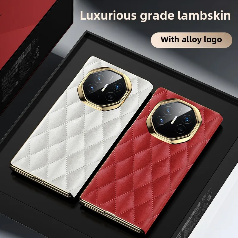 

Light luxury diamond grid for Huawei Mate XT Case lambskin all-inclusive anti-fall smart flip cover for Huawei Mate XT