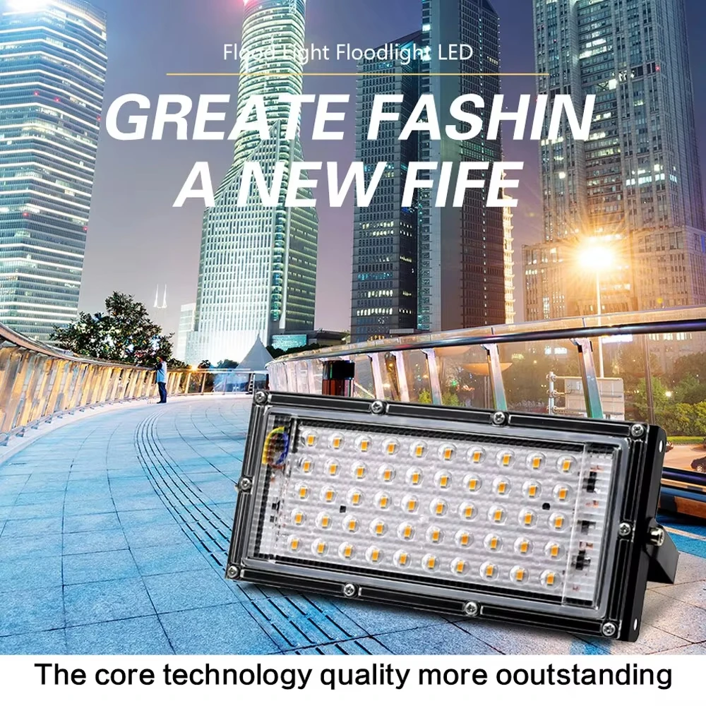 50 واط LED كشاف ضوء الإضاءة في الهواء الطلق 220 فولت 240 فولت الكاشف مقاوم للماء IP65 عاكس Projecteur LED الخارجية التركيز الأضواء