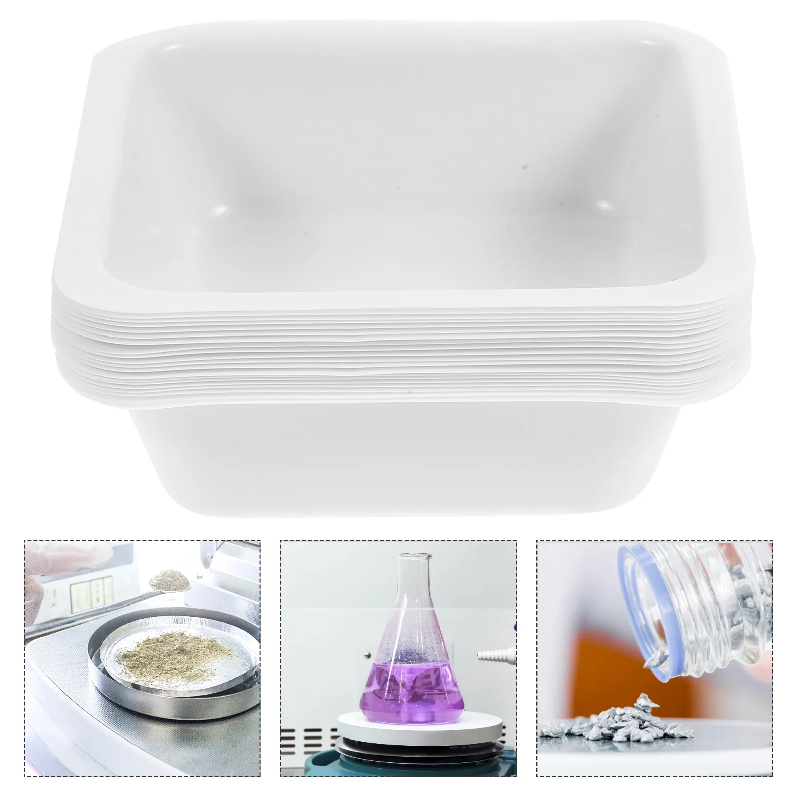

20pcs Weighing Dish Plastic Weighing Boats Anti-Static Weighing Plate for Labs