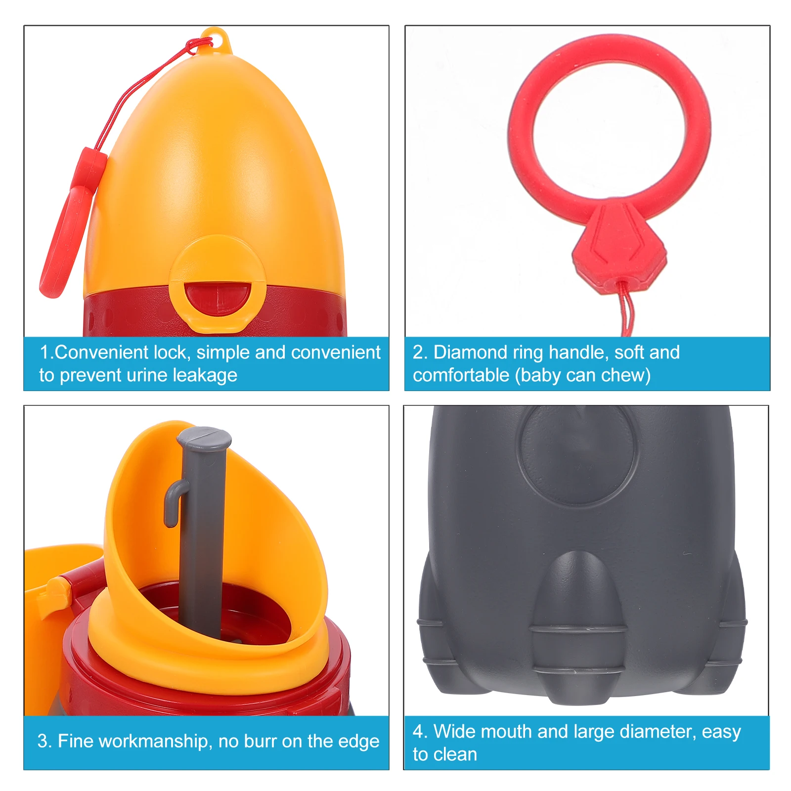

Portable Urinal Baby Boys Travel Potty Silica Gel Child Toilet Training Pee Cup Leakproof Cover Durable Practical Car Toilet