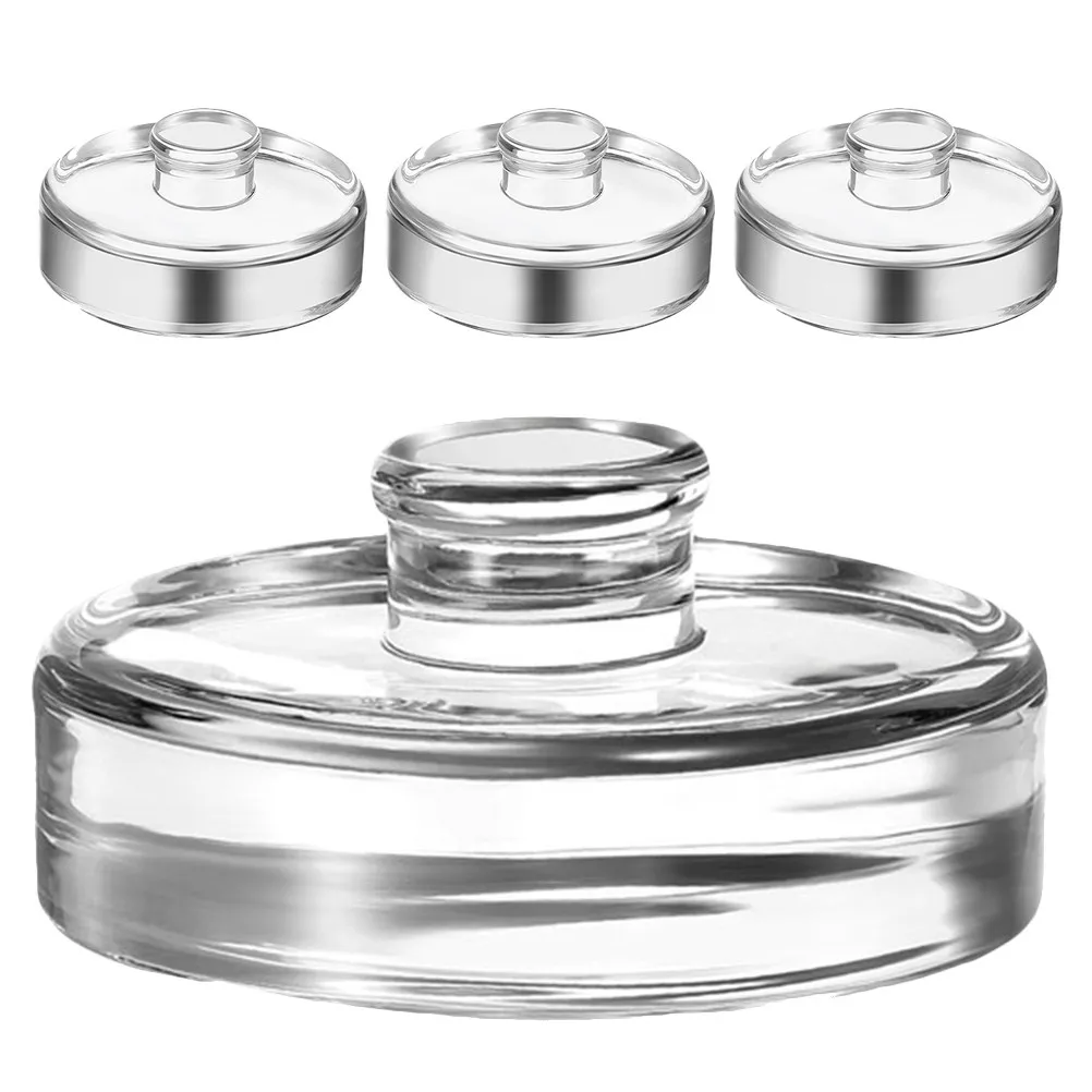4Pcs Glass Fermentation Weights Wide Mouth Jar Compatible Sturdy Glass Food Weight Jar Fermenting Supplies Pickling Weights