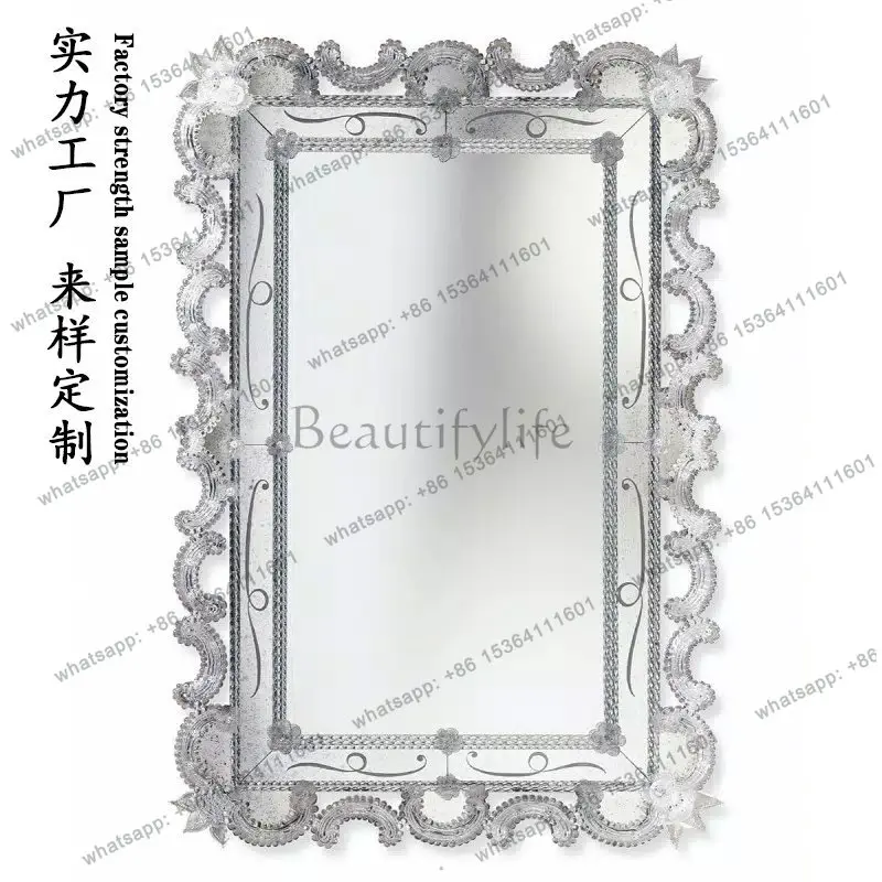 

Premium makeup decorative mirror toilet European home wall mirror
