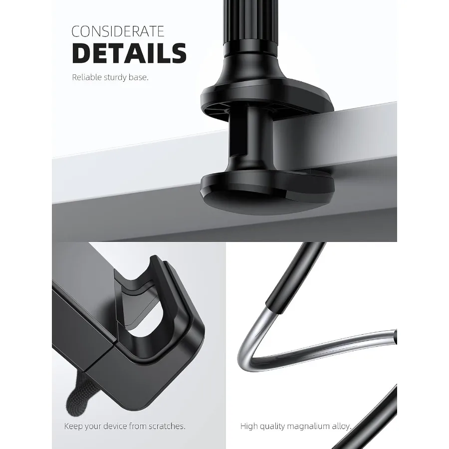 Suporte de montagem para tablet pescoço de ganso, braçadeira de braço flexível para cama, compatível com pad mini 7.9 air 9.7 pro 10.5 kindle sw