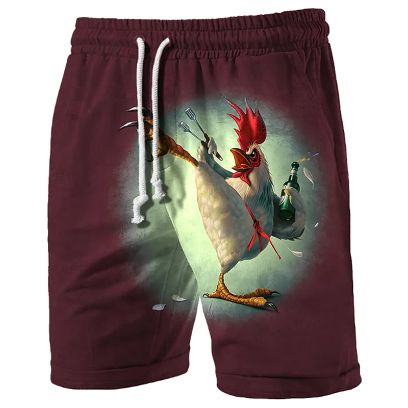 

Funny Kung Fu Chicken Pattern Beach Shorts Summer Fashion Mens Kids 3D Animals Printed Board Short Casual Oversized Swim Trunks