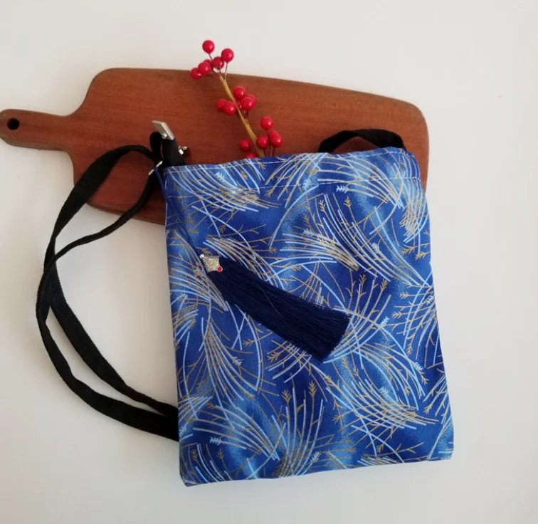 Borsa Han Elements Hanfu Spalla diagonale Nappa Stile antico Zaino in stoffa a spalla singola Costume antico accoppiato