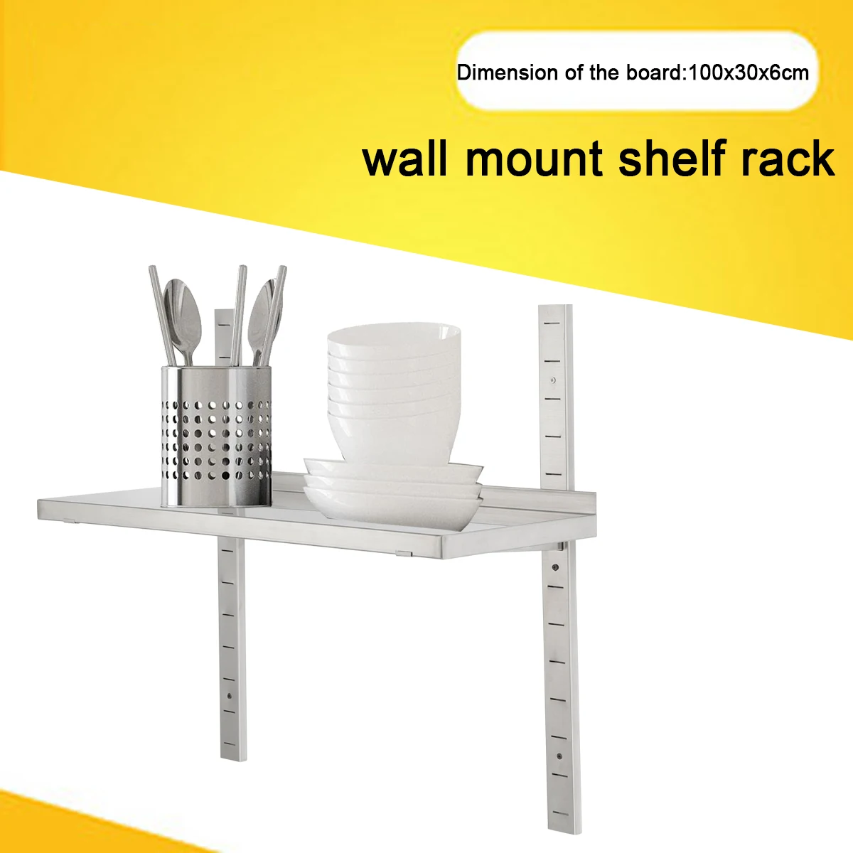 Wall Mounted Bathroom Rack 1 Tier 201 Stainess Steel Storage Holder Strip Kitchen Shelves Accessories Space Length 70cm/27.56"