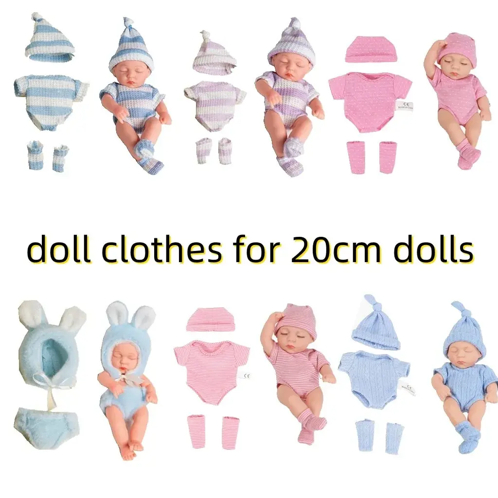 Dolls Clothes for 20cm Baby Dolls DIY Doll Accessories for 20cm Dolls Sweater Jumpsuite Clothes for Mini Reborn Baby Dolls