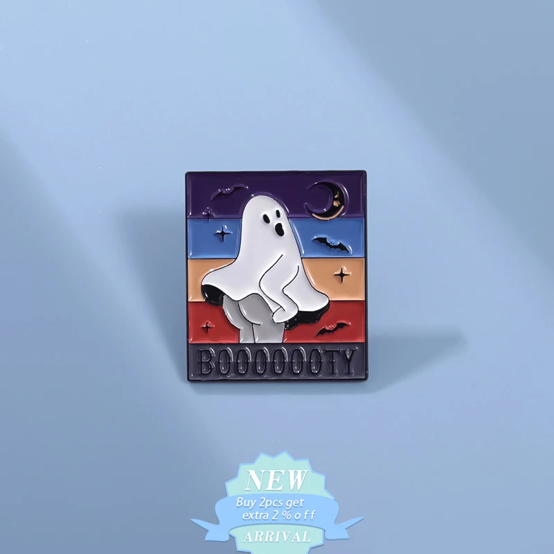 Bat Ghost Gothic Enamel Pin Funny Sexy Upturned Buttocks Cute Ghost Brooches Lapel Backpack Badge Halloween Jewelry Gift For Kid