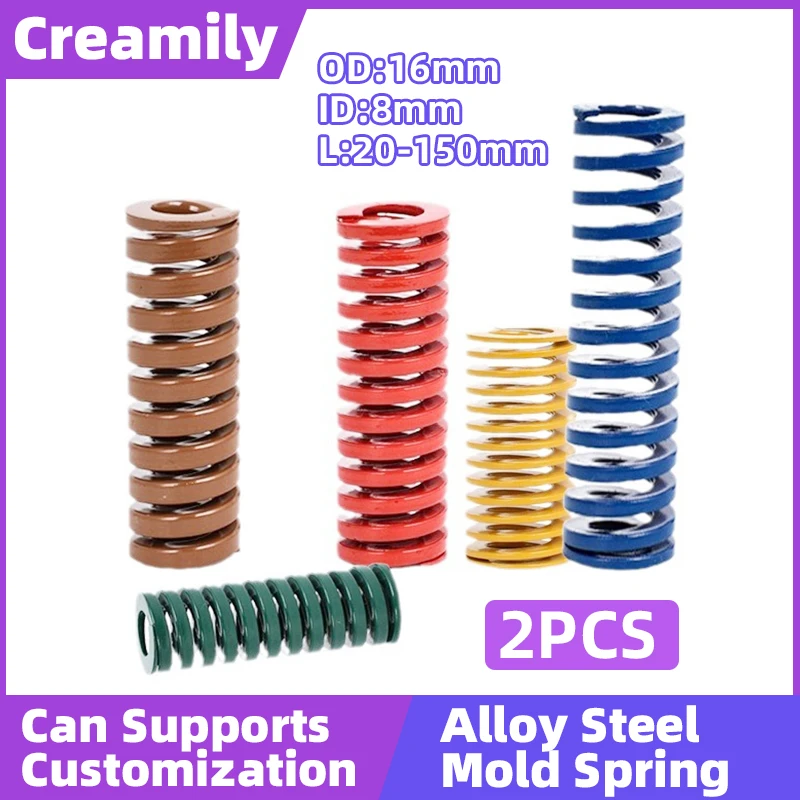 

Creamily 2PCS Mold Spring Precise Alloy Spiral Stamping Compression Die Spring Outer Diameter 16mm Inner Diameter 8mm L20-150mm