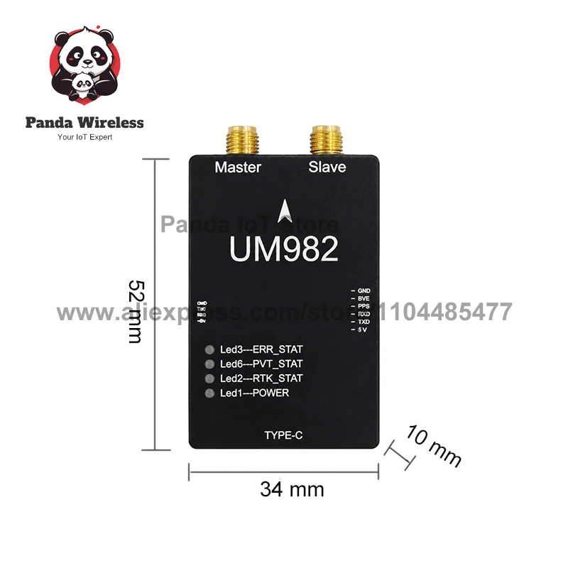 New&No Fake! UM982 D6 Enclosure GNSS Receiver RTK GPS Rover Station USB Dual Antenna Directional Module GPS Glonass Galileo