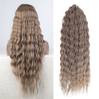 Ariel Curl Hair Water Wave Twist Crochet Hair Synthetic Braid Hair Ombre Blonde Pink 24 Inch Deep Wave Braiding Hair Extension