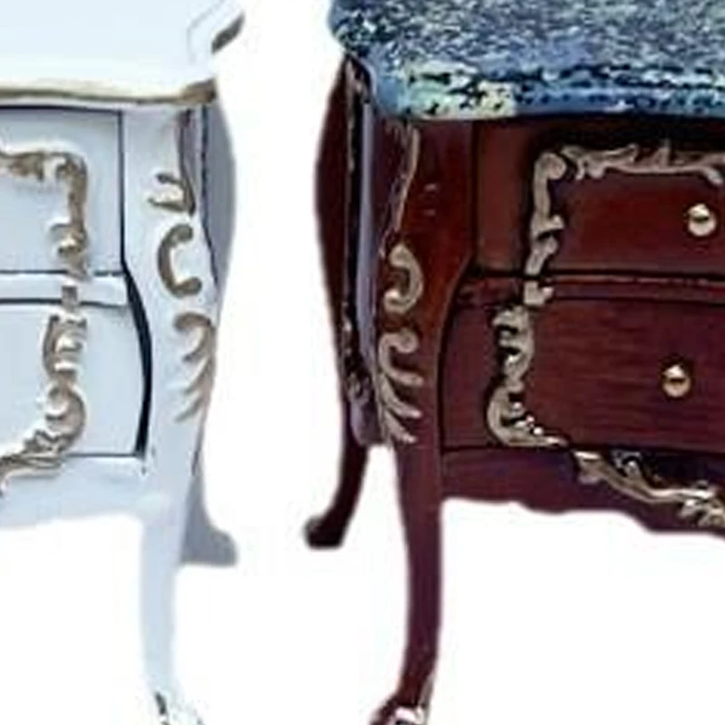 

European Gilt-edged Cabinet Drawer Chest Can Be Opened Simulation Furniture Pretend Toy DIY 1:12 Dollhouse Miniature Model Scene