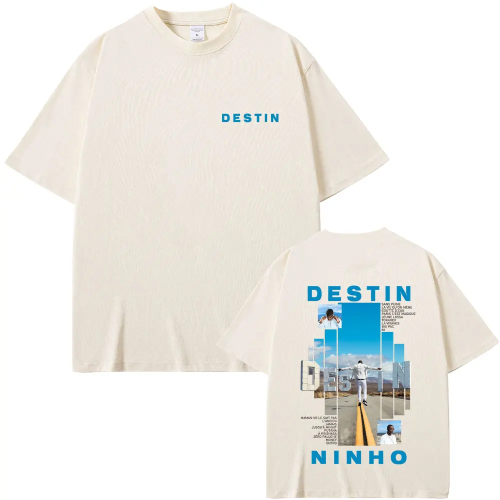 Rappeur Ninho Destin Album graphique T-shirt hommes femmes Hip Hop mode Pop musique T-shirts mâle décontracté Vintage T-shirts Streetwear