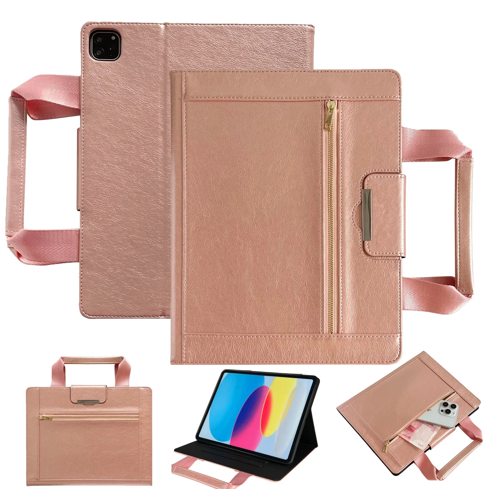 

Tablet Case Suitable For iPad11/2024 AirPro Mini7 zipper bag iPad 10.2leather case shell AIR13/2025 handbag 10.9protective Cover