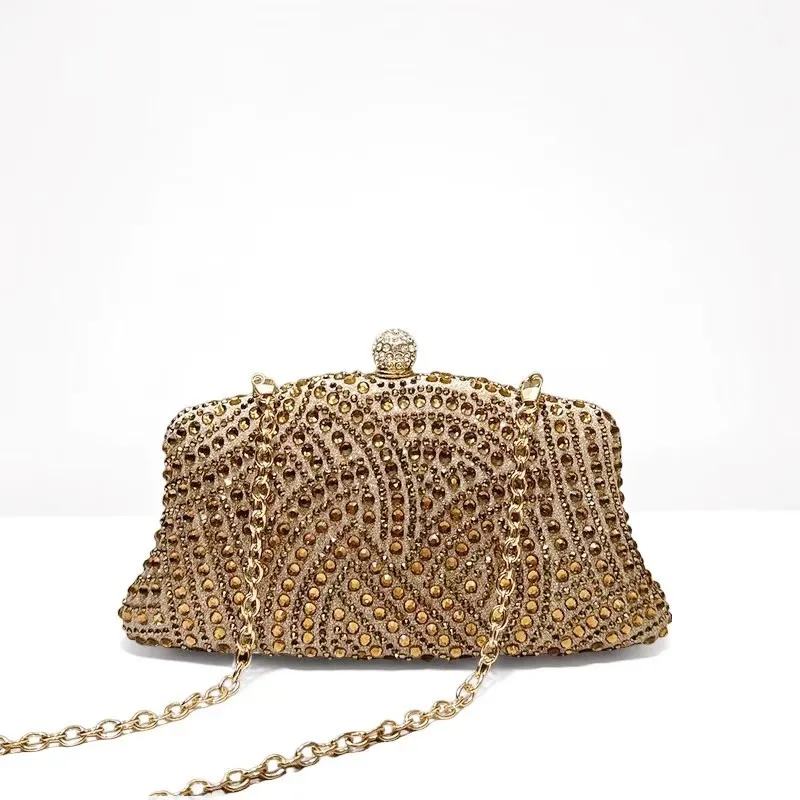 

Purple Rhinestone Shiny Evening Purse for Women Fashionable Beading Clutch Dinner Bag Elegant Bride's Bags Luxury Ladies Handbag