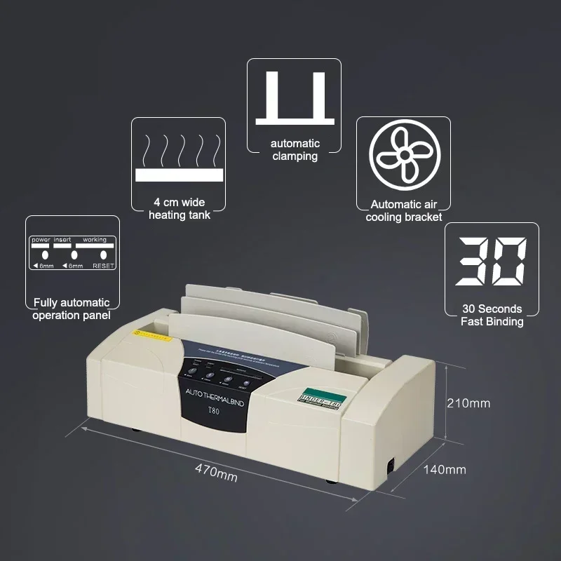 Document contract text hot melt glue binding machine A4 220v electric T80 automatic hot melt glue binding machine glue binding