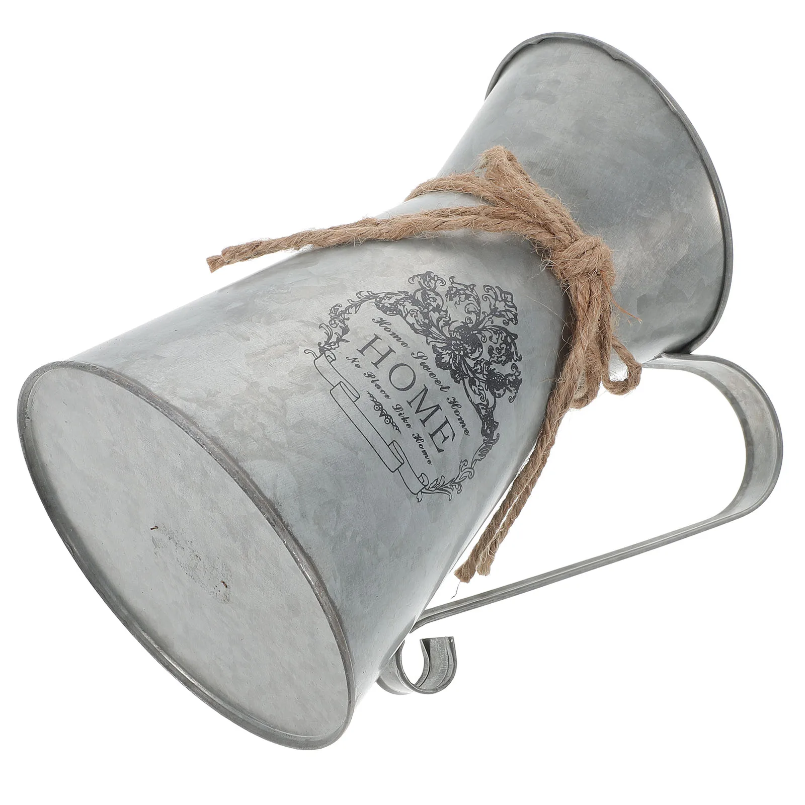 

Rustic Metal Flower Bucket Vintage Style Decorative Iron Plant Pot Floral Arrangement Vase For Home Garden Porch Dried Flower