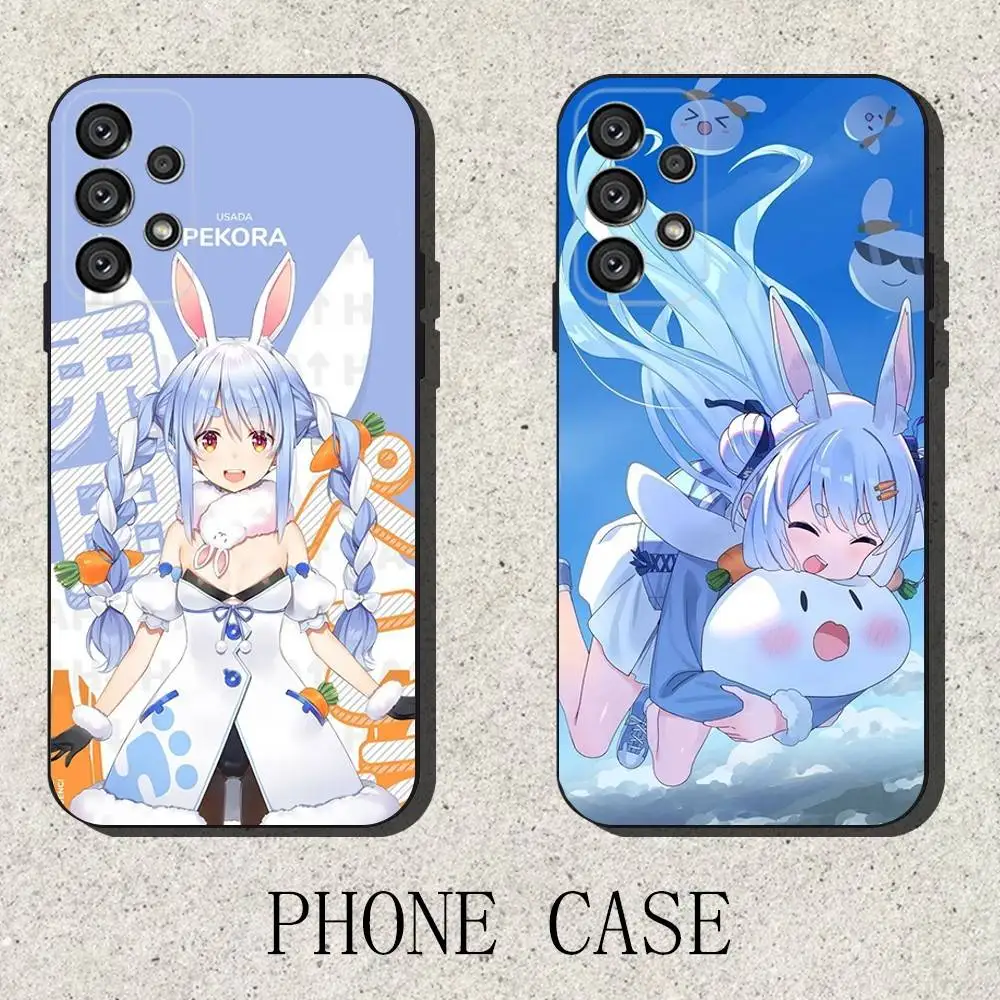 

U-Usada Pekora H-Hololive Phone Case For Samsung S25,S24,S21,S22,S23,S30,Ultra,S20,Plus,Fe,Lite,Note,10,9,5G Black Cover