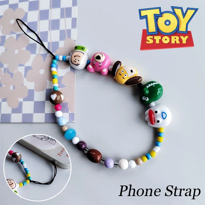 Disney Toy Story Phone Lanyard Hanging Wrist Strap Anti-lost Phone Case Lanyard Cartoon Cute Key Pendant Women Bag Charm Chain