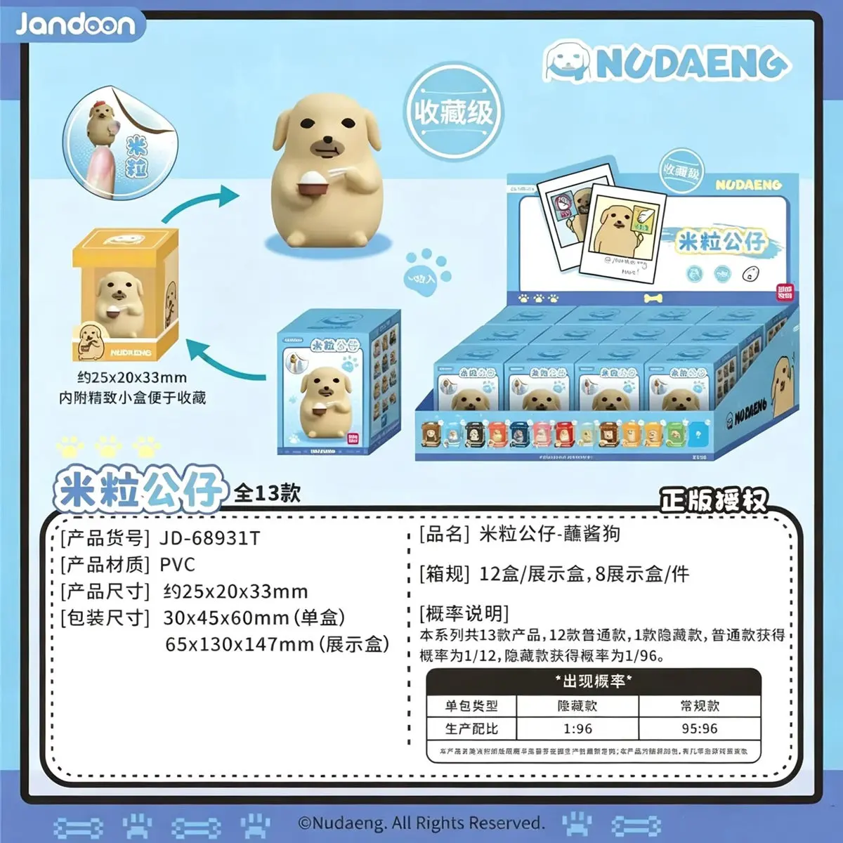 JANDOOM Oryginalne Anime Nudaeng ‌ Figurki psów z ryżu, urocze figurki anime, figurki akcji, kolekcja modeli z kreskówek, prezent. — 2