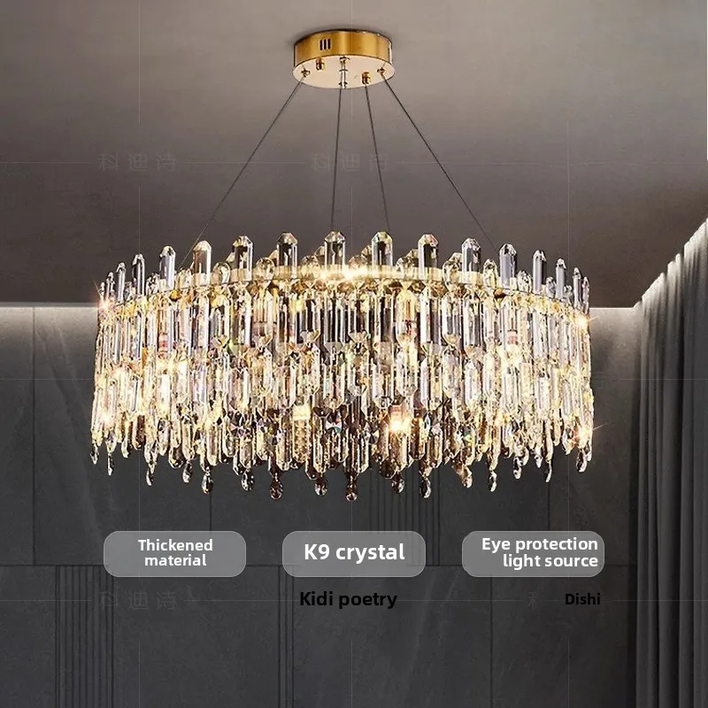 

French Luxury Crystal Chandelier Modern Elegant Living Room Ceiling Light for Home Dining Bedroom