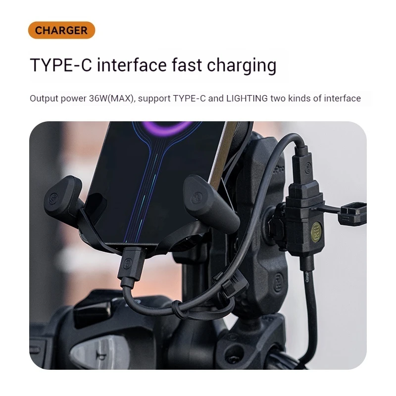 Mwupp Tightening Clamp X Bracket Motorcycle Rearview Mirror Dedicated Multi Card Optional Wired Charging Phone Holders Osopro