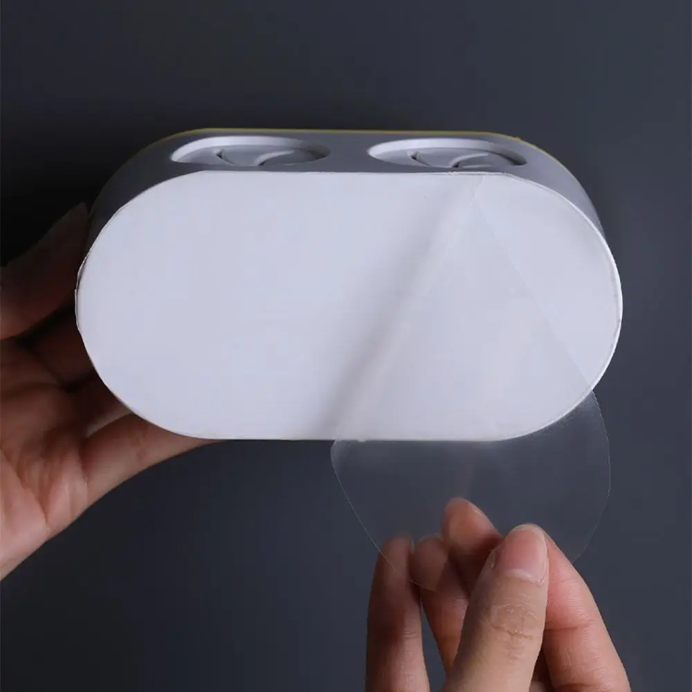 

Wall-Mounted Electric Toothbrush Holder Space Saving Self-adhesive Toothbrush Stand Rack Double Hole Detachable
