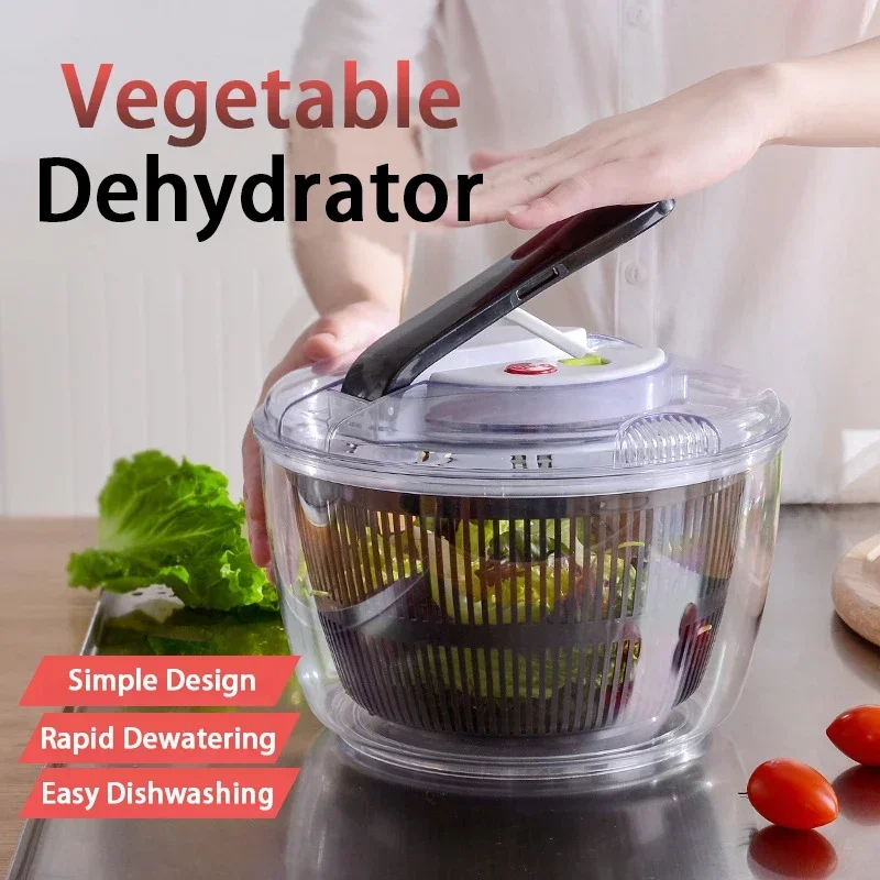 Large Capacity Salad Dehydrator Multifunctional Salad Spinner Stainless Steel Vegetables Fruits Dryer Washing Drying Machine