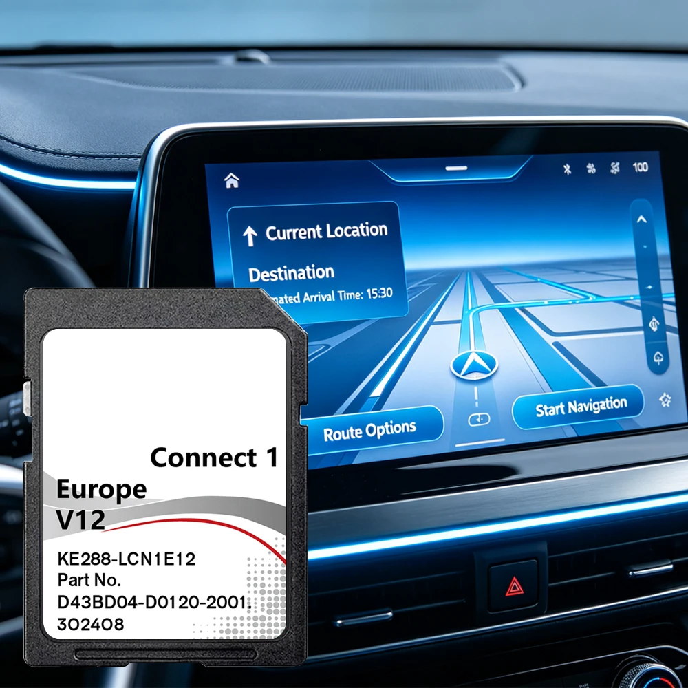 Connect1 V12 SD-Karten-Update 2022 Karte für die Navigation in ganz Europa für Nissan Micra Note Cube Juke X-Trail Qashqai Auto-Satellitennavigation