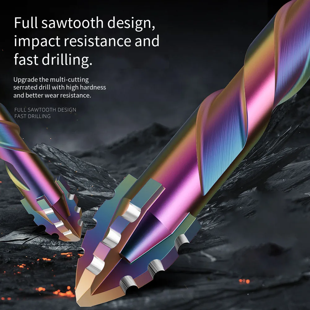 

4 шт. твердосплавные эксцентриковые сверла для плитки, дерева, стекла, цемента, металла с шестигранным хвостовиком, размеры 6 мм, 8 мм, 10 мм, 12 мм для сверления