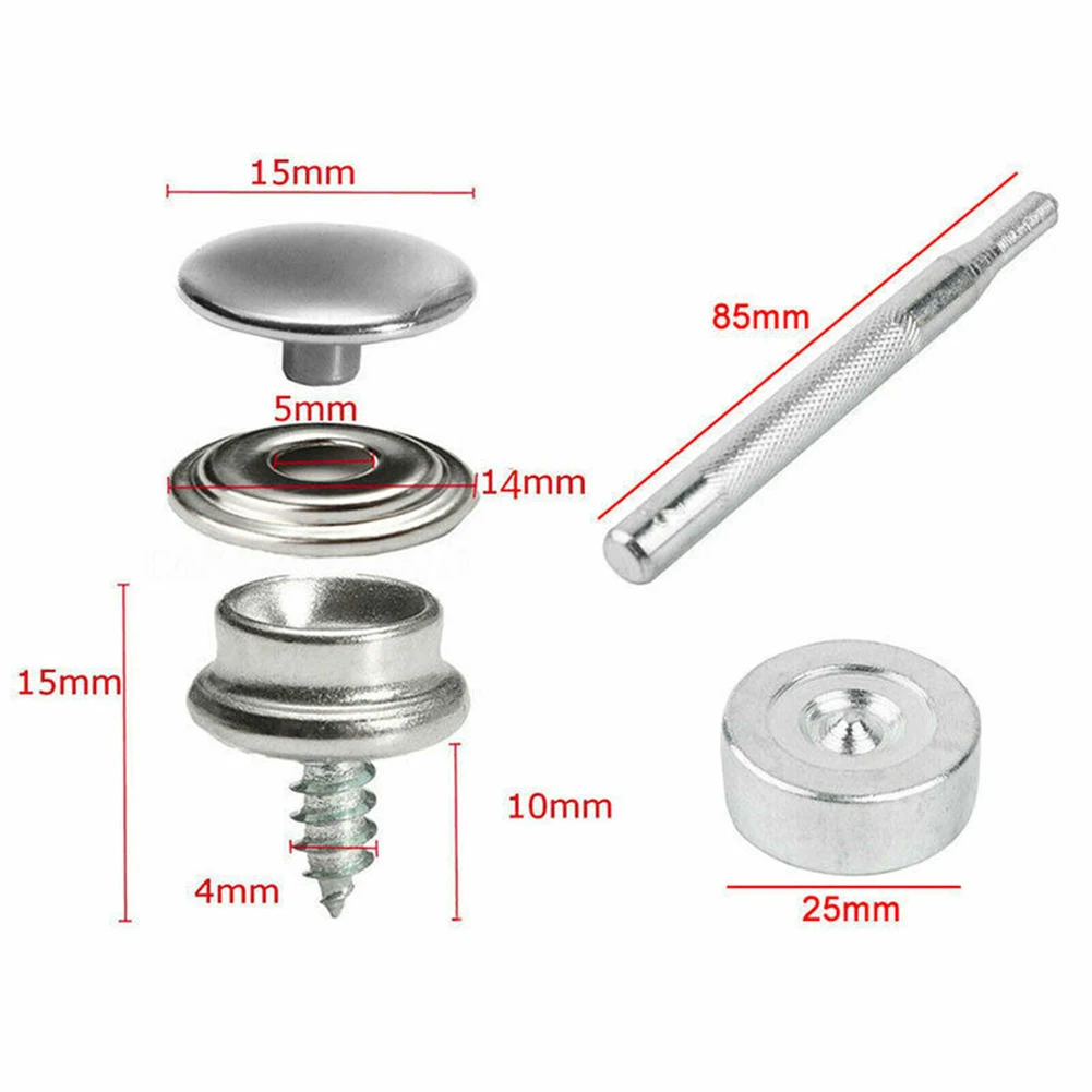 Universal Metal Screws Snaps For Tent Professional Boat Cover Buckle With Setting Tool For Awnings