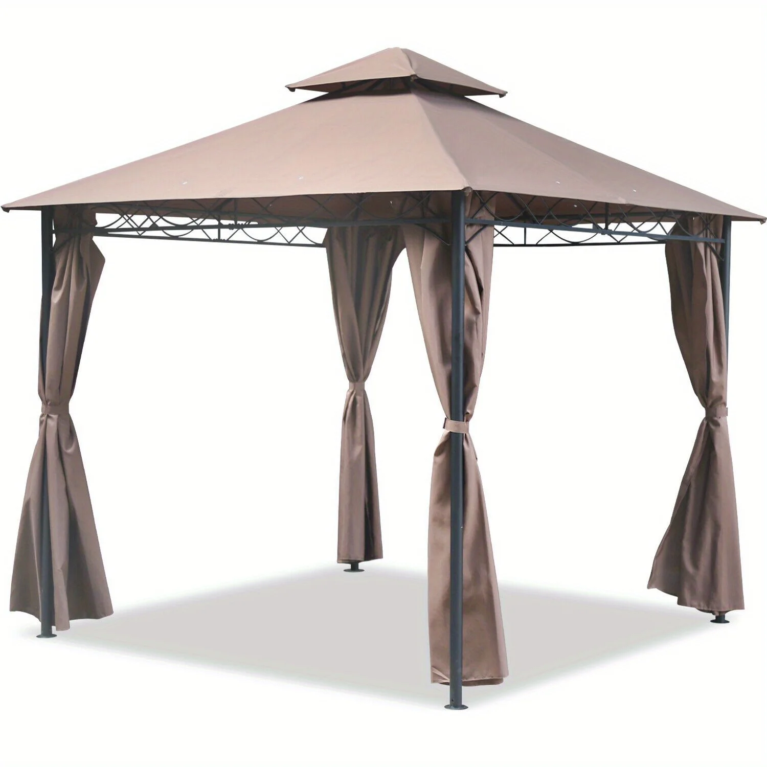 

Canopy tent Grill Gazebo for Patios w/ Shaded Curtains & Aluminum Frame