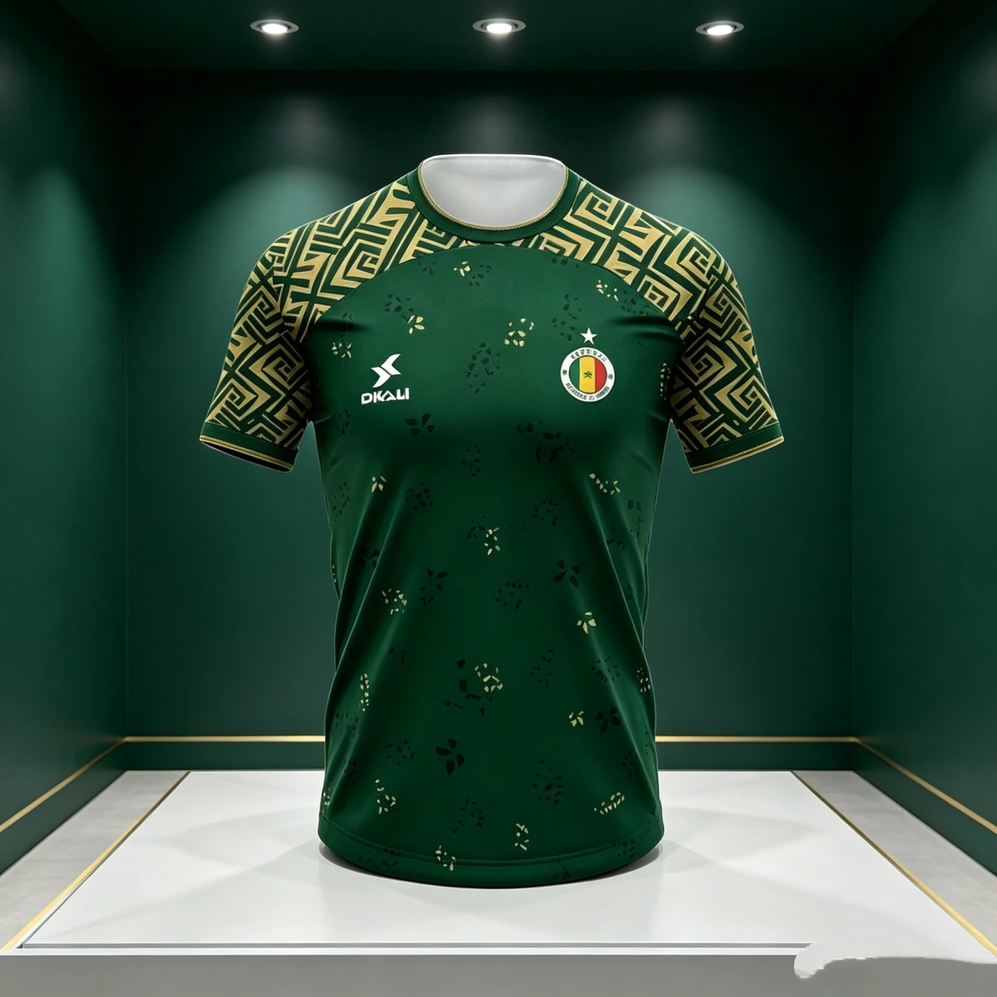 Atmungsaktives, schnelltrocknendes und bequemes Trikot für die senegalesische Nationalmannschaft im Sommer 2026, Familien- und Kinder-T-Shirts. – Detail 1