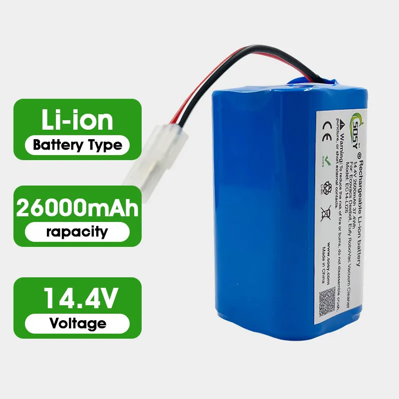 

New 14.4V 2600mAh Li-ion Battery for Xiaomi G1 MI Robot Vacuum-Mop Essential MJSTG1Robot Vacuum Cleaner 18650Battery Pack