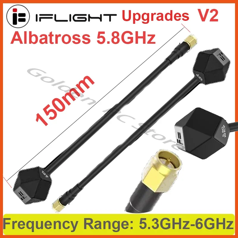 

IFlight Albatross 5,8 GHz 3Dbi 5000-6000MHz 150mm RHCP / LHCP RP-SMA / SMA FPV Антенна для FPV дрона