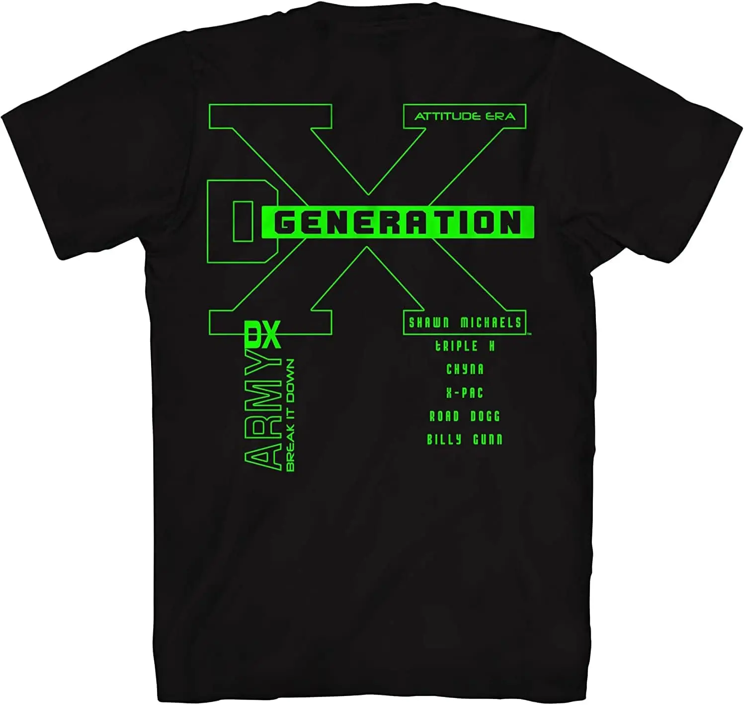 Superstars D-Generation X Shirt - Triple H, Shawn Michaels, Chyna, Road Dogg, Billy Gunn, X-Pac - Mens Wrestling T-Shirt