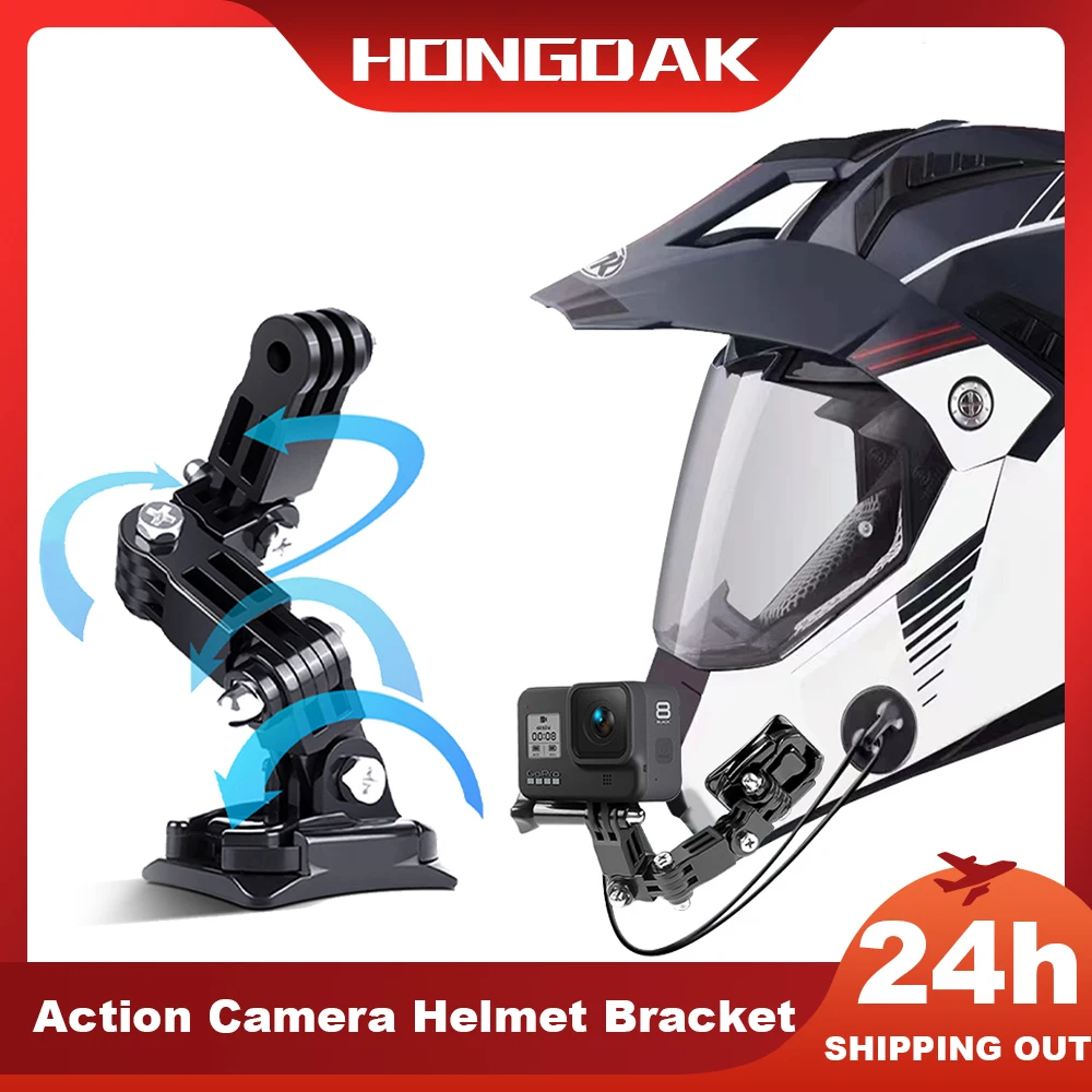 Helmet Strap Mount Bracket For Gopro Hero 11 10 9 8 7 6 Motorcycle Full Face Holder Kit Action Sports Camera Mount Accessories