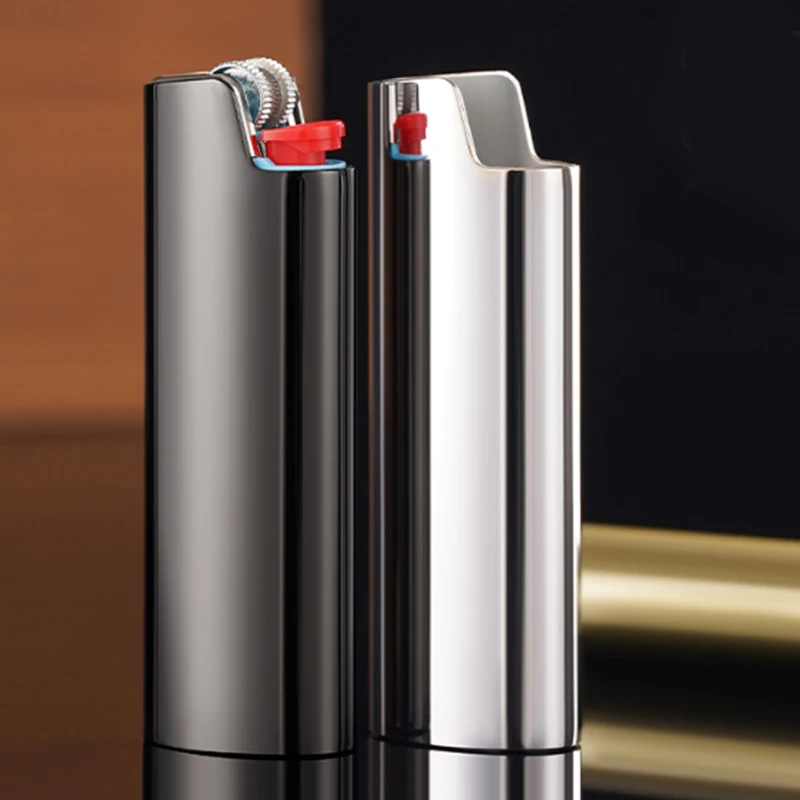 New Mirror Metal Lighter Case Cover Sleeve Holder for Bic Full Standard Size Lighters Type J6