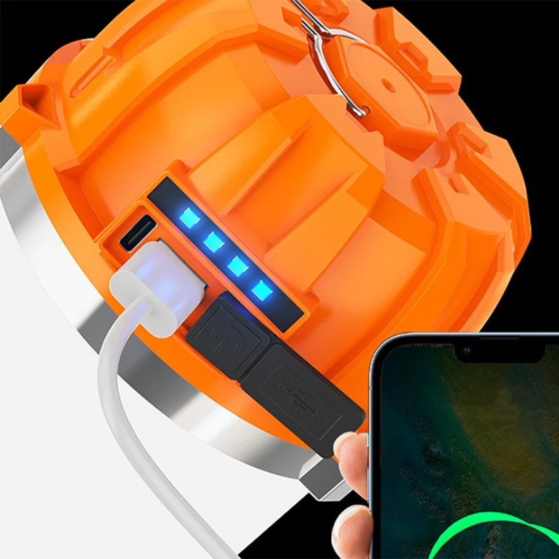 USB Rechargeable LED Camping Lights Outdoor Camping BBQ Tents Hanging Lantern Emergency Power Bank