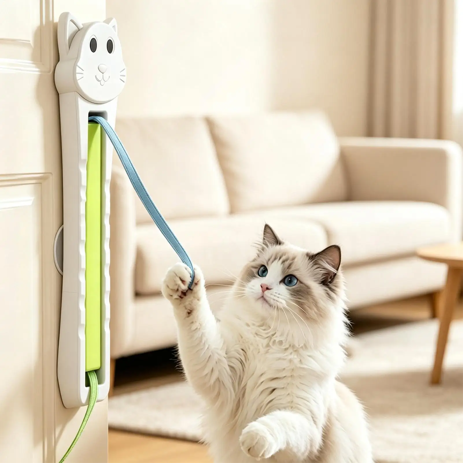 Interactive Cat Toy Wall Mounted Rechargeable Pet Enrichment Supplies Interactive Electric Cat Teaser For Door Doorways Indoor