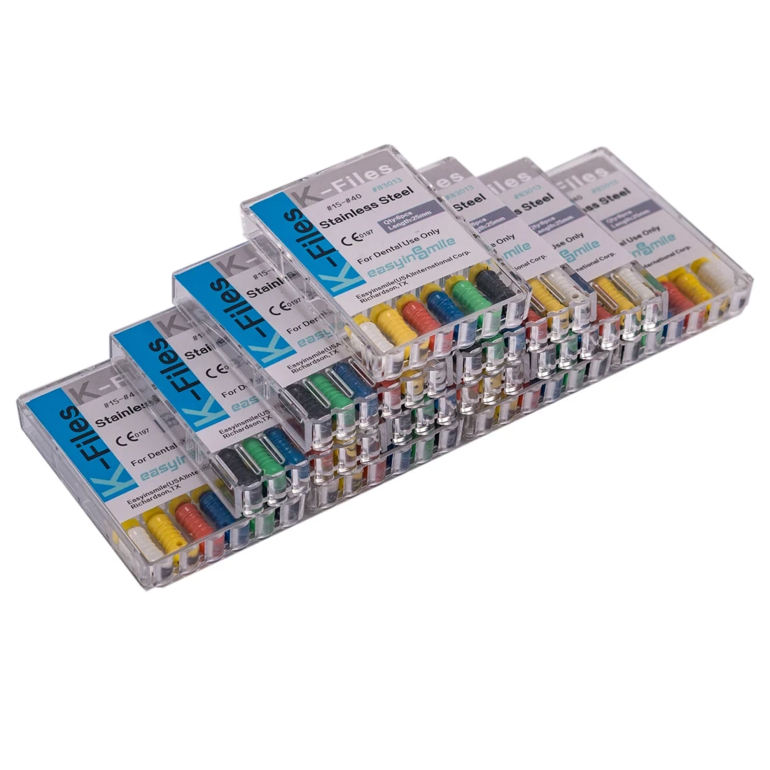 60Pc Dental K Files Endo Root Canal Hand Use K-Files  #6 #8 #10 #15 #20 #25 #30 #15-40 #45-80 Stainless Dentist Tool Easyinsmile